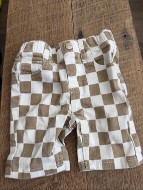 Rad Tod Checkered Tan and White Jean Kids Shorts